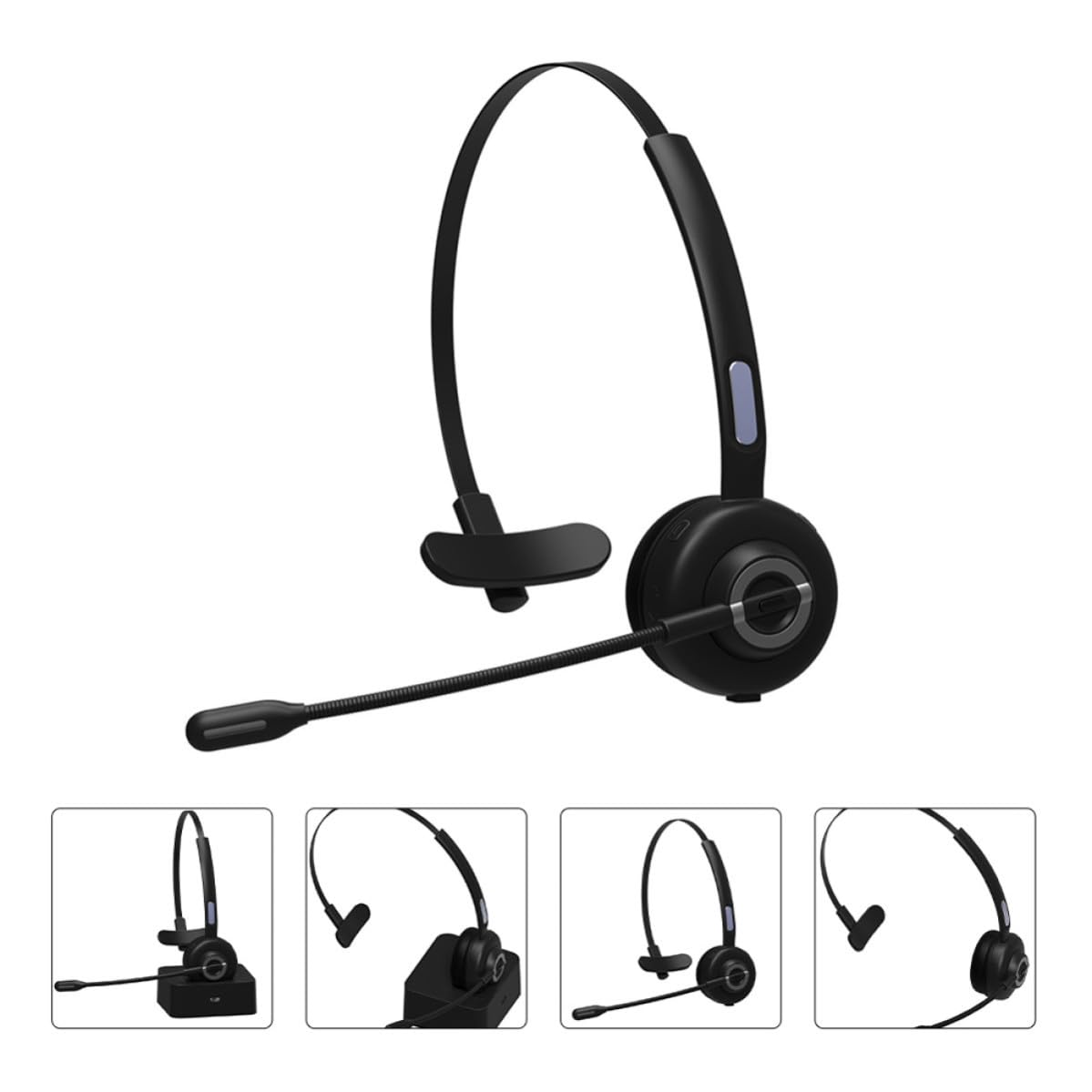 STOBAZA Auriculares Micrófono Inalámbricos 5.0 de Diadema, Negros | Auriculares Inalámbricos Cancelación de Ruido, Diseño Ergonómico y Suave, para Oficina y Ocio