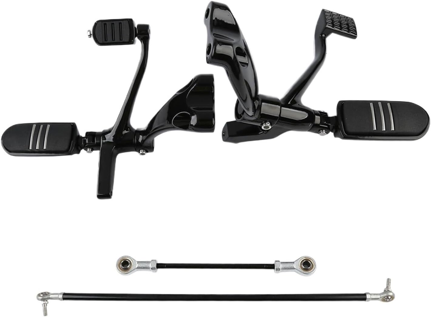 Motorcycle Forward Control Floor Boards Levers Linkages Fit for Sportster XL 883 2004-2013 04-08 Roadster XL1200X Nightster 2012(Type E(Black))