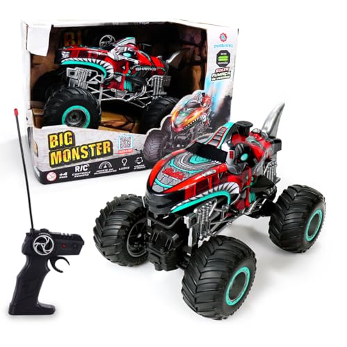 CARRINHO DE CONTROLE REMOTO BIG MONSTER SOLTA FUMAÇA COM AJUSTE DE ALINHAMENTO POLIBRINQ CAR809 (Ver