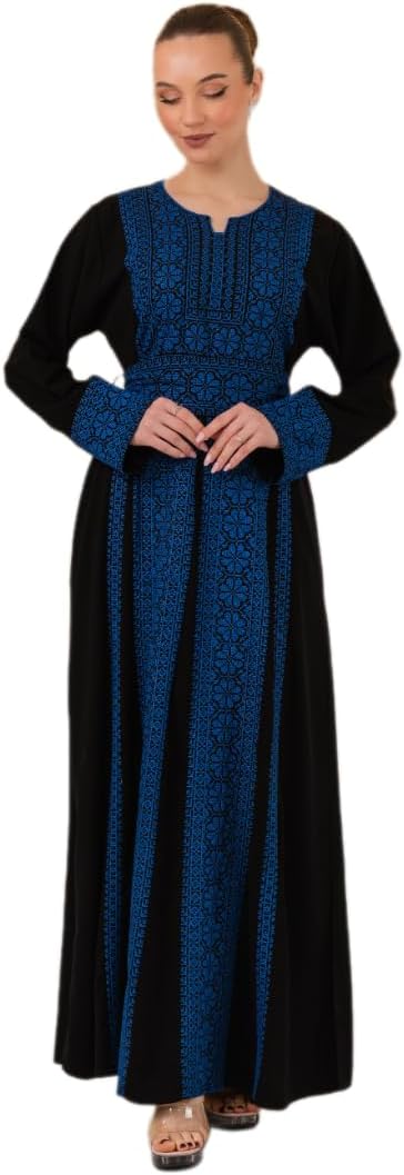 Women's Embroidered Abaya Dress – Modest Islamic Thobe for Eid, Weddings & Special Occasions