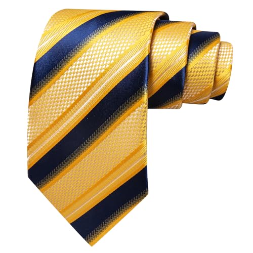 Image of Barry.Wang Mens Tie Set Plaid Check Neckties Formal Business Wedding Luxury Pocket Square Cufflinks