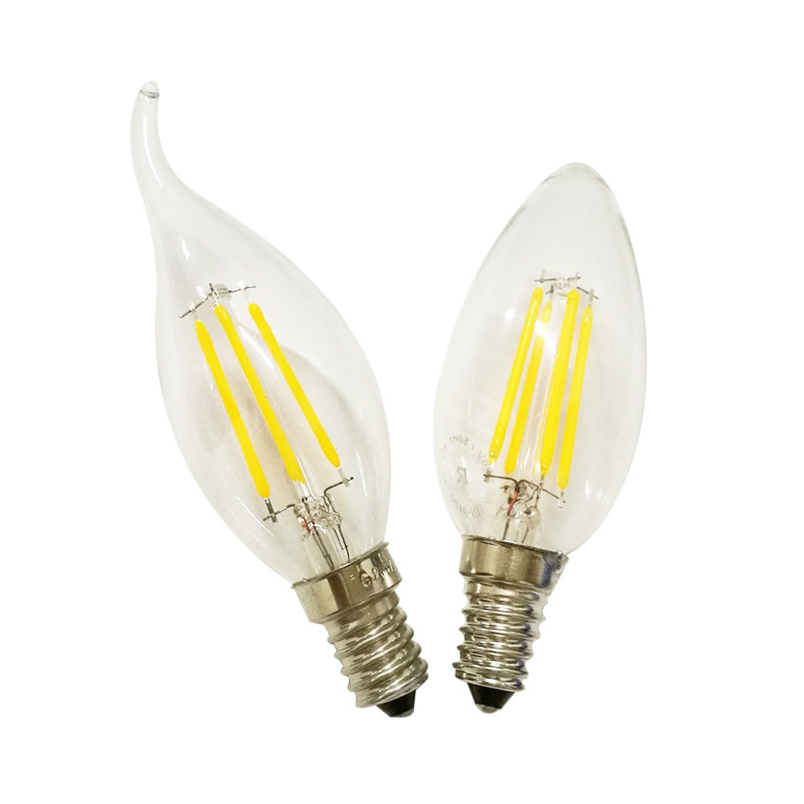 Ampoule Ampoule À Filament Led E14 4W 6W, Lampe Vintage 2700K, Blanc Chaud Pour Guirlande Lumineuse, 10 Pièces Économie d'énergie(Cool white,4w,Sharp)