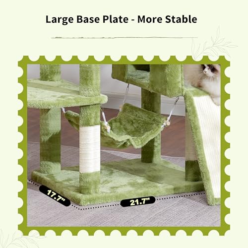 Image of Gitelsnour Cat Tree, 71'' Tower for Large Cat with Scratching Post, GCT032GR