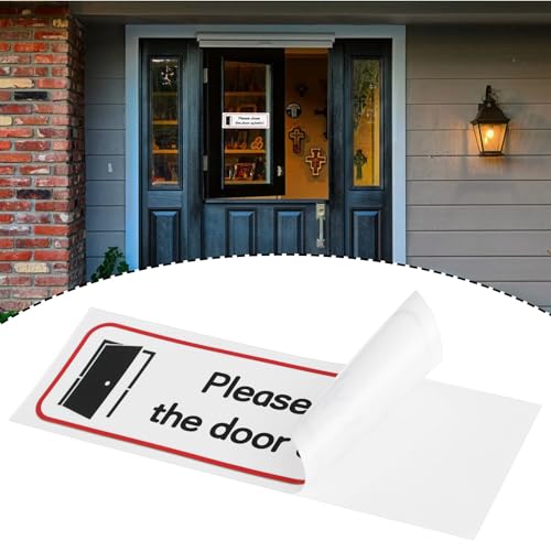 Briny River 10 Stück 196 x 65 mm \Please Close The Door Quietly!\ Schild, selbstklebend, PVC