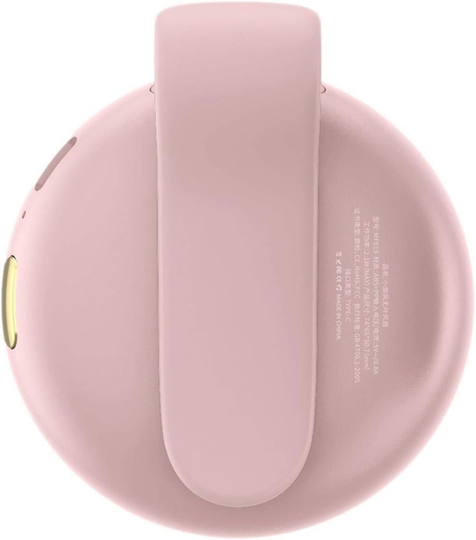 Portable Silent Mini Bladeless Clip Fan - 3 Speed Adjustable Personal Fan for Shirt or Waist - Small USB Desk Fan (Pink)
