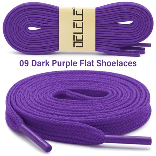 Image of DELELE Solid Flat Shoelaces Hollow Thick Athletic Shoe Laces Strings 2 Pair
