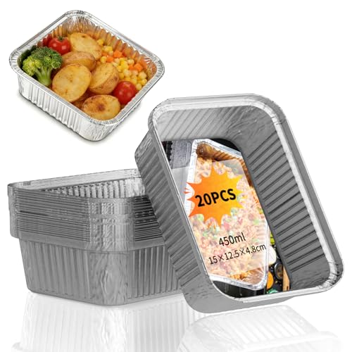 Zephyra 20 Stück Aluschalen Grill, Alu Grillschalen, Alu Tropfschalen, Grillschalen Aluminium, Einwegschale, Tropfschale für Backen, Grillen, Braten, Kochen, Kuchen, Obst,...