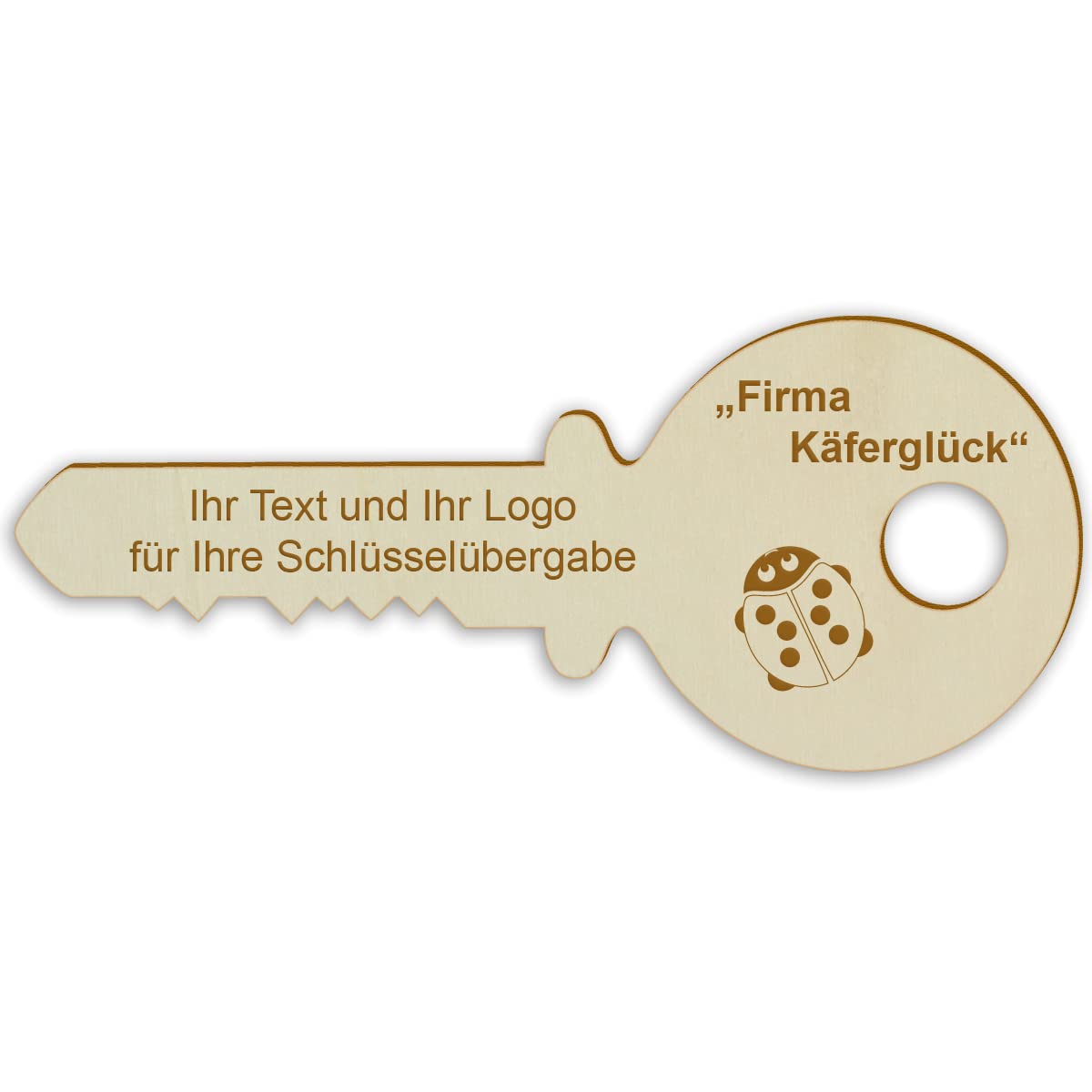 Übergabeschlüssel mit personalisierter Gravur aus Holz - 40 x 17 cm - Großer Schlüssel für Projektübergaben oder Einweihungen