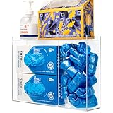 SEANADO Acryl Einweghandschuhspender mit Deckel – Wandmontage oder Tischaufsteller, transparenter Handschuhbox-Halter für Taschentücher, Bartschutz, Gesichtsmasken, Beutel, Haarnetze und