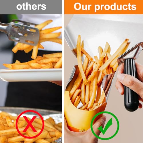 Image of 5 PCS Single Handle chips Scoop, Stainless Steel Single Handle French Fry and Popcorn Scoop for Commercial and Personal Use, by GENHAKON.