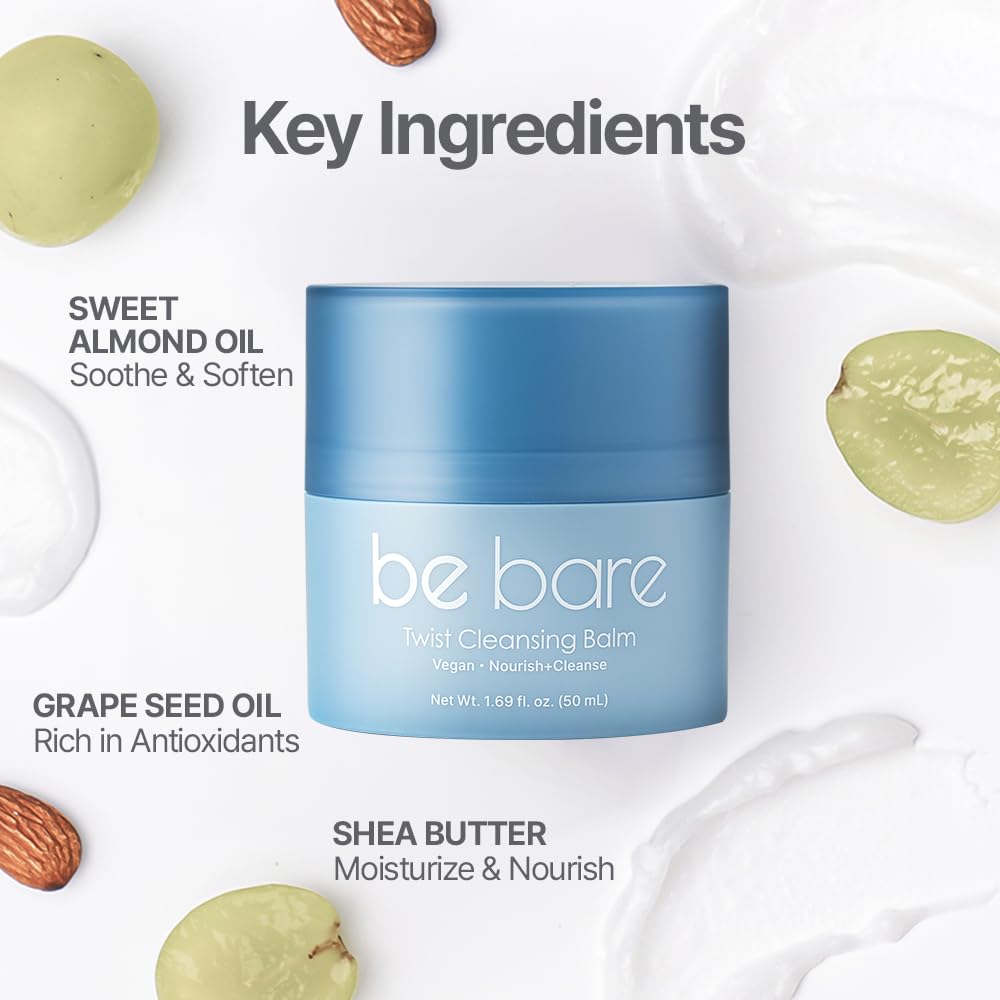 Naisture Bebare Twist Cleansing Balm with Grinding Dispenser – Korean Oil Cleanser for Waterproof Makeup Removal, Blackhead & Sebum Softener, 1.69 Fl Oz - Image 4