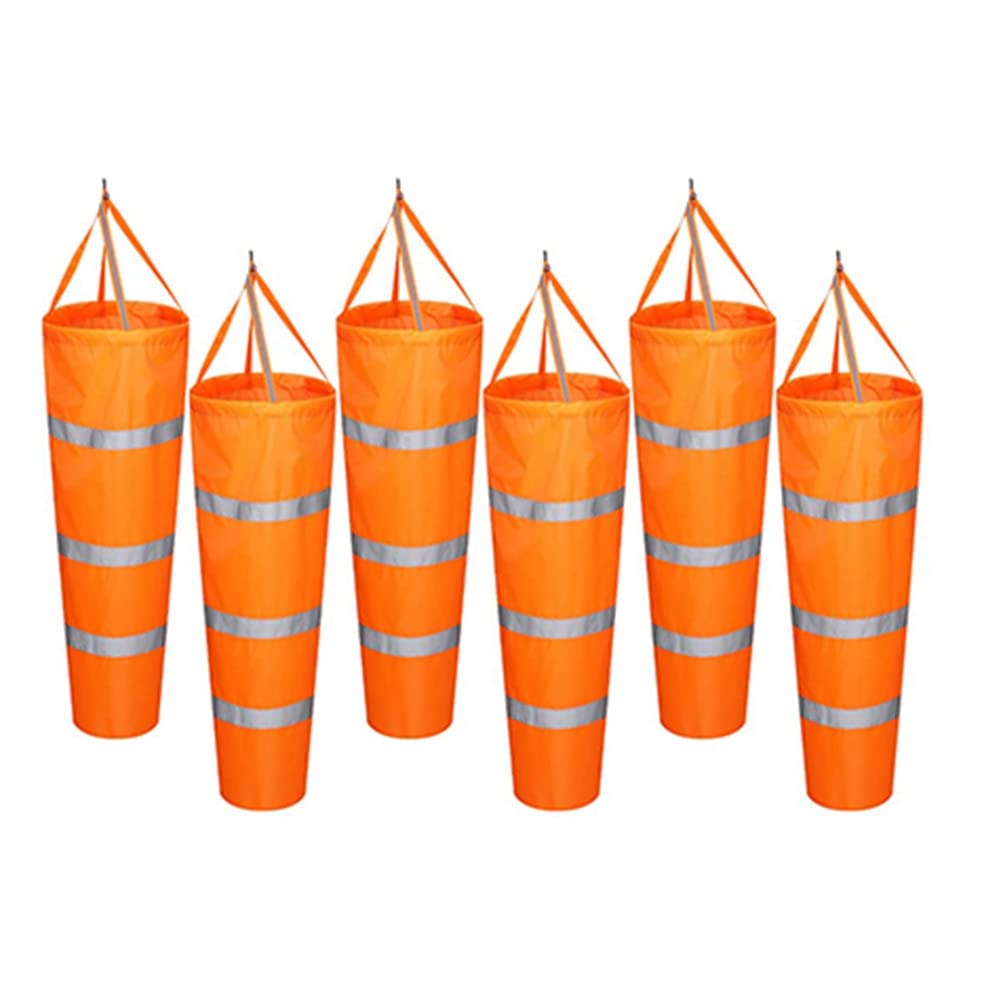 6 PièCes 39.27 Pouces Wind Sock Rip-Stop Wind Direction Sock Bag avec Reflective Belt pour Outdoor Airport Farm 3.28FT