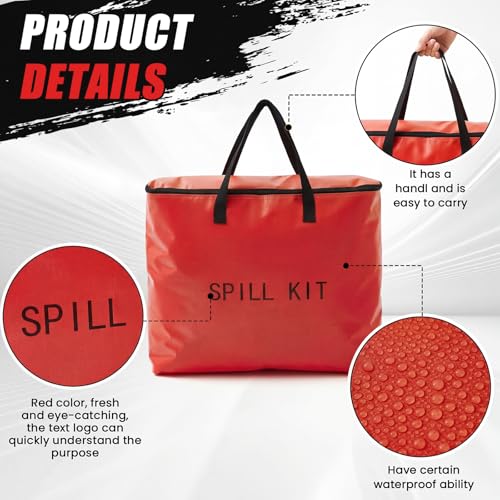 Image of Dansydaisy 2 Pcs Spill Kit Bag Only, Universal Portable Emergency Duffle Spill Bag, No Other Leak Handling Accessories are Included(Red)