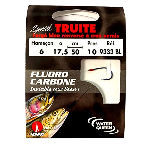 RAGOT VMC Hameçons spécial Truite Bleu sur Fil Fluorocarbone N° fil Ø 17.5/100