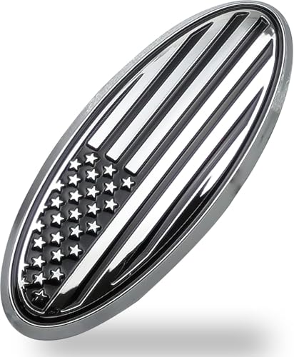 Image of for Ford Emblem, 5 Inch Rear Tailgate Overlay American Flag Emblem Fits 2020-2023 2024 2025 2026 Bronco Sport (Silver)