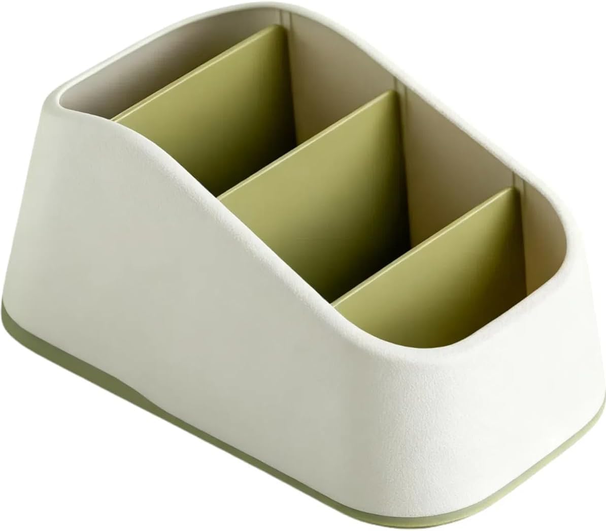 Caja organizadora de escritorio de plástico, soporte de control remoto para controles remotos de TV y suministros de oficina, solución de almacenamiento compacta para oficina en casa y sala de estar