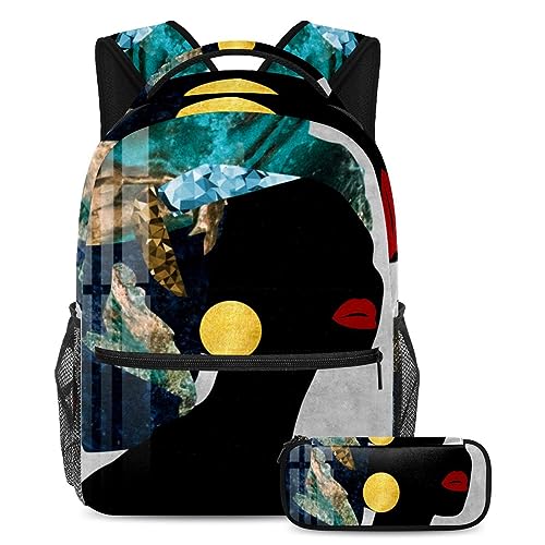Sac à dos laser multicolore avec trousse scolaire pour adolescents