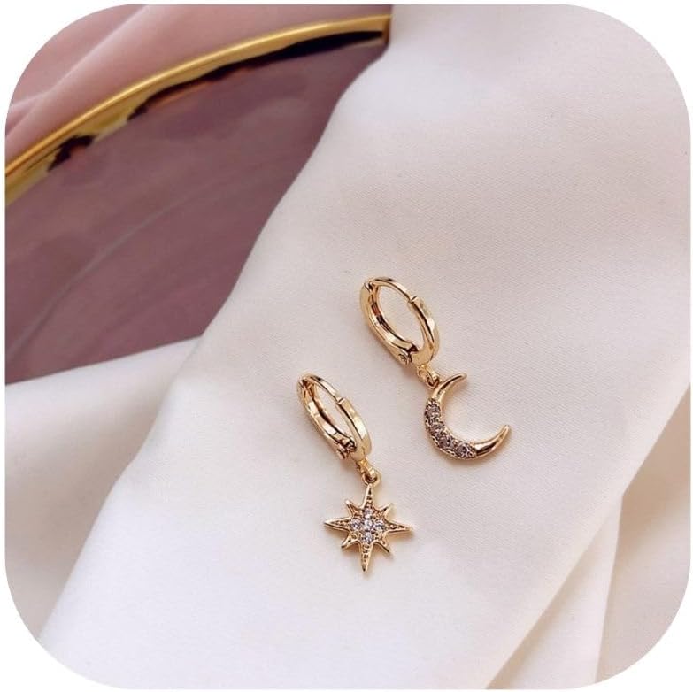 Womens Gold Diamond Earrings Silver Hypoallergenic Cubic Zirconia Trendy Flat Back Earrings Wedding Graduation Gifts