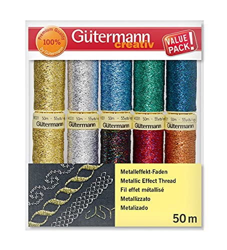 Set de hilos efecto metálico Gutermann, 10 x 50m miniatura 2