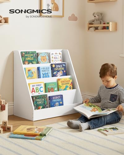 Étagère Livres Montessori Enfant 4 Niveaux Blanc SONGMICS