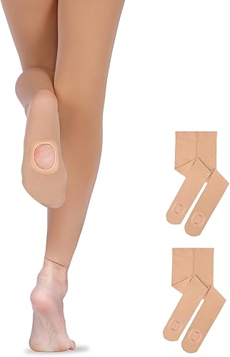 HiDance Girl's Women's Ballet Dance Tights, Ultra Soft Convertible Footed Dance Sockings Ballet Transition Tights
