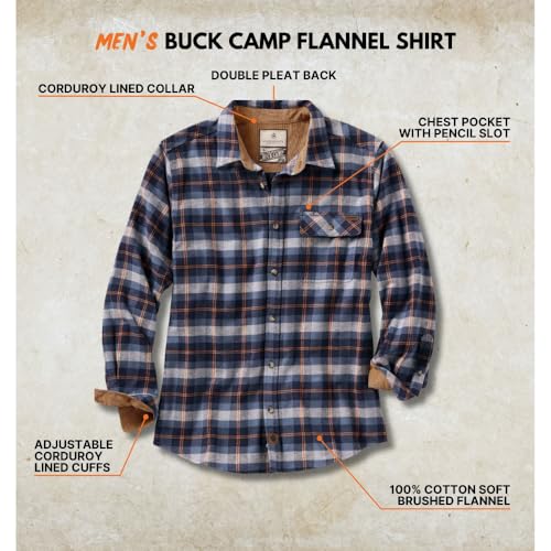 Legendary Whitetails Men's Flannel Shirt Long Sleeve Button Down 100% Cotton