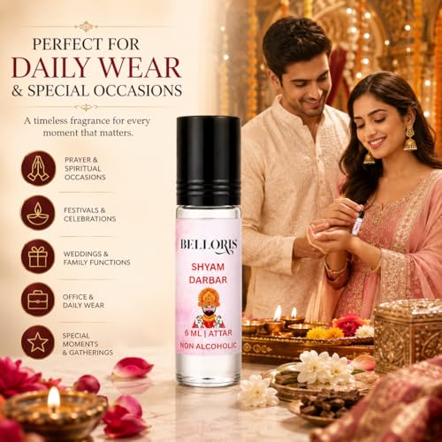 Image of Shyam Darbar Attar for Men & Women | 6 mL Roll-On Attar | Non Alcoholic Long Lasting Fragrance Oil | Traditional Premium Attar Perfume for Prayer & Special Occasions