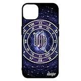 Cover con segno astrologico Vergine Apple iPhone 14 Silicone Alluminio Antiurto dello Zodiaco Donna Orologio Blu Galassia Cielo Orologio Case