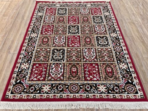 Image of TTC THREAD & TEXTURE CARPET Traditional Comfort: Power-Loomed Carpets for Living Room- Every Space Area Rug Color Red Size 8x11 Feet (240x320cm)