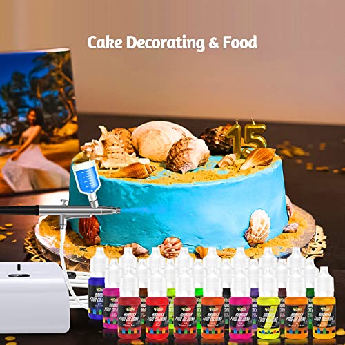 Cake Airbrush Decorating Kit with Compressor: with 24 Liquid Food Colors by FUTEBO - Used condition - Image 6