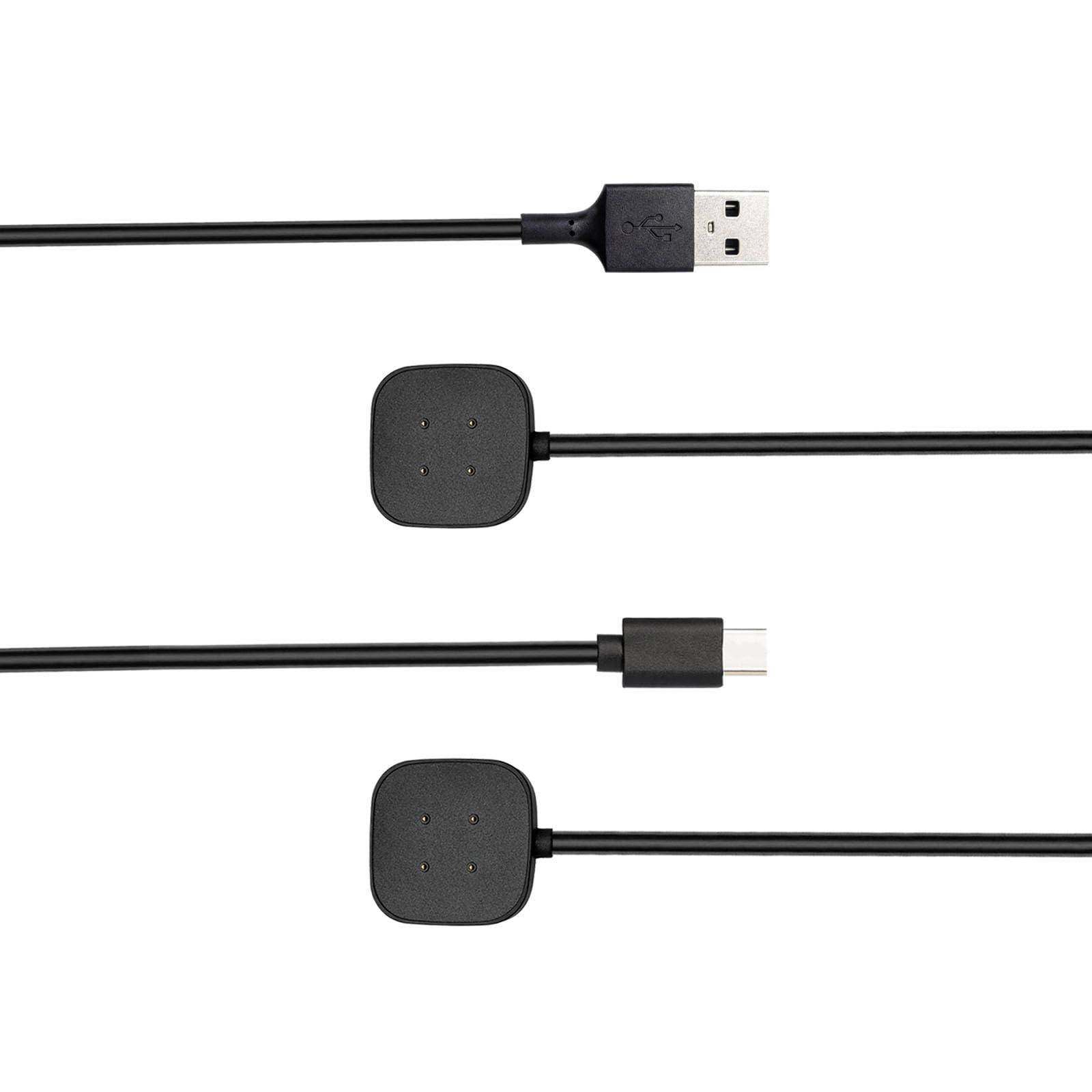 2er-Pack Ladegerät für Fitbit Sense/Sense 2/Versa 3/Versa 4, magnetisches Ersatz-Ladekabel, kompatibel mit Fitbit Sense 1/2, USB-Ladekabel für Versa 3/4 Smart Watch 【100 cm