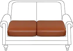 YISUN Capa de sofá de couro PU, capa de sofá elástica à prova d'água, capas de sofá de couro sintético, protetor de cadeira/móveis de substituição para sofá de sofá (2 pacotes, marrom claro