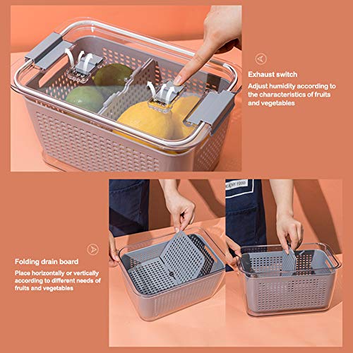 No/Brand Lazkissy Fresh-Keeping Container, 3-In-1 Multifunctional Draining Crisper With Strainers, Vegetables And Fruits Storage Containers With Vents, 3 Packs For Various Sizes Of Food Storage #TOP1