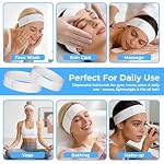 Noverlife 100PCS Disposable Spa Facial Headbands, Elastic Headband Wrap with Adjustable Magic Tape, Stretch Non-Woven Facial Bandeau, Soft Skin Care Essential Headband with Convenient Closure - Image 3