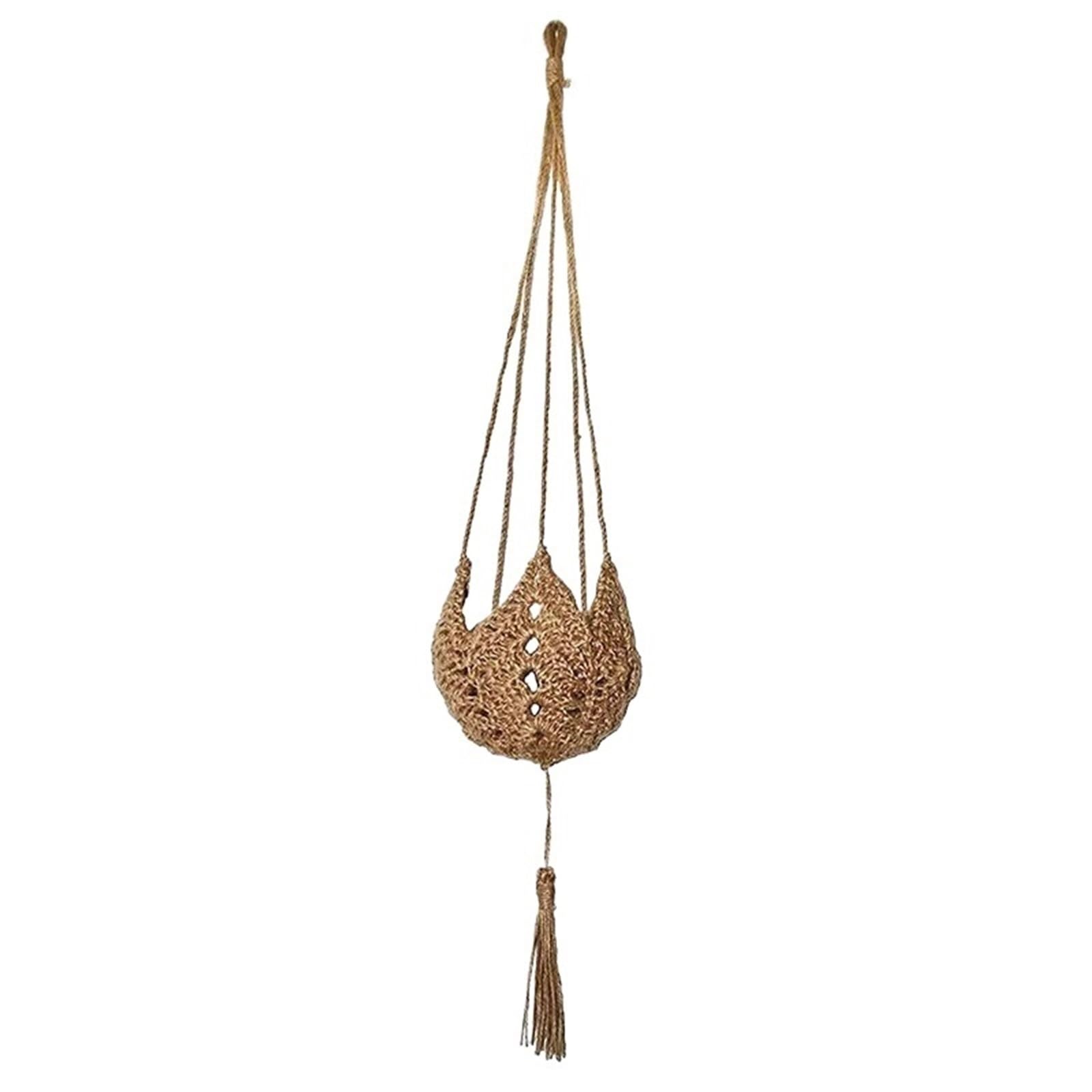 JFNKLFG Woven Plant Pot Hanging Basket Plant Handmade Hanger Flower Pot Planter Wall Decor Courtyard Garden(1pcs)