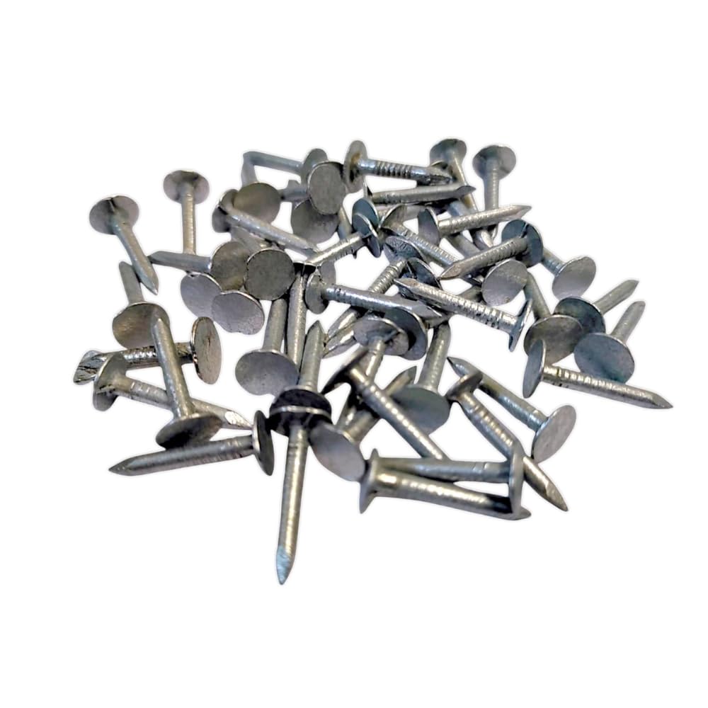20mm Galvanised Clout Fasteners for Roofing Felt & Shed Roof, Wide Head Steel DIY Woodwork 100g Pack