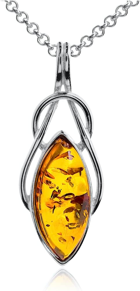 Ian and Valeri Co. Amber Sterling Silver Celtic Stud Earrings Pendant Necklace 18 Inches - Image 2