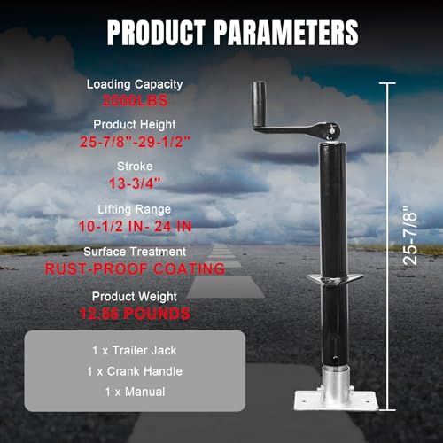 Torin 2000 lbs A-Frame Trailer Jack, 14 Inches Vertical Travel, Fits 3-4 Inch Trailer Tongues, Universal Fit for Trailers by Torin - Image 4