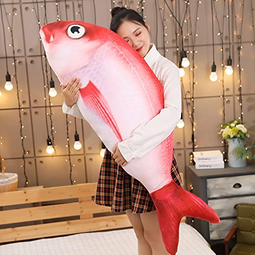 3D Soft Fish Cushion Pillowplush Pillow Stuffed Toy Fish Shape Plush Toy/Toy Pillow/Stuffed Animal Toy, Used For Home Decoration Gifts, (31.5 Inches / 80 Cm) Red Rock Fish Pillow #TOP4