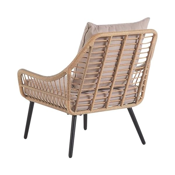 Balkonset Laureto 3-teilig Rattan Beige