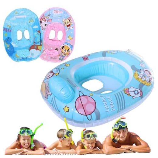 Boia Infantil Bebê Formato Bote Inflável Flutuador Com Assento E Alça, Use Na Praia, Piscina, Natação, Para Diversão Segurança E Conforto Do Seu Peixinho (AZUL)