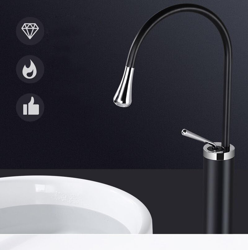 Mélangeurs d'évier de baignoire montés au sol ensemble de bain noir et or - 3
