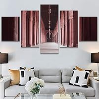 SIGNWIN 5 Panel Canvas Wall Art Modern Art Architecture & Maps Building Contemporary Expressive Multicolor Photography for Home Decorations Ready to Hang - 60