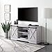 BELLEZE Modern 58" Sliding Barn Door Television Stand Media Console, Ashland Pine