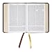 LSB Holy Bible, Portable Size, Brown Premium Genuine Leather (Cowhide) w/ Gold Foil Stamped Sola Scriptura: Legacy Standard Bible in a 2-Column Paragraph, Red Letters with 2 Ribbons & Gold Page Edges