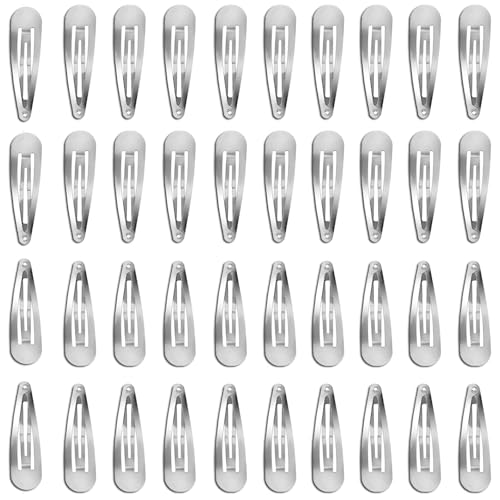 40pcs 2 inch Silver Hair Clips Hair Barrettes Metal Snap Hair Clips Accessories For Women(silver)