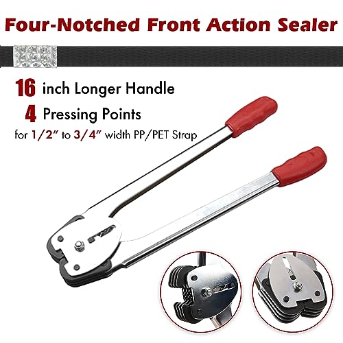 Gresdent PPSK-BLACK Poly Strapping Tensioner & Cutter Manual Banding Sealer Tools Set With Pp Plastic Strapping Kit 4000 Inch Length thumb #2