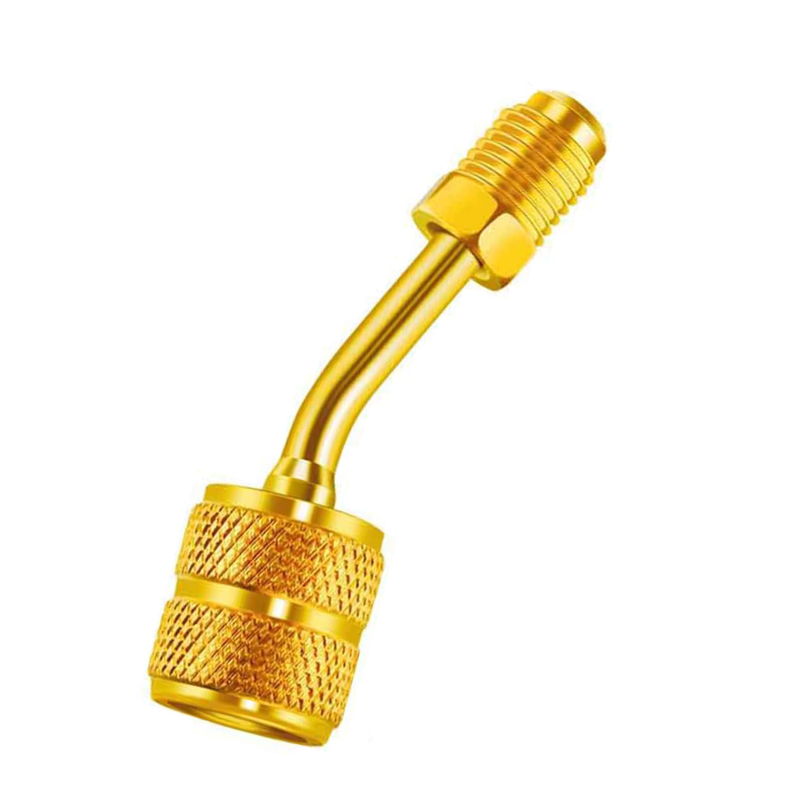 Hdoytxxm 45 Degrees 45/90 / 180 Degree R410a Charging Vacuum Adapter 5/16" F To 1/4" M For Hvac Maintenance Vacuum Metal Adapter