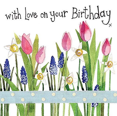 Alex ClarkLove On Your Birthday Spring Flowers Foil Card
