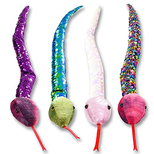 ArtCreativity Flip Sequin Snake Toys for Kids, Set of 4, Plush Snakes with Color Changing Sequins, Jungle Party Supplies, Animal Birthday Favors for Boys and Girls, Cute Nursery Décor, 26 Inches ArtCreativity Flip Sequin Snake Toys for Kids, Set of 4, Plush Snakes with Color Changing Sequins, Jungle Party Supplies, Animal Birthday Favors for Boys and Girls, Cute Nursery Décor, 26 Inches